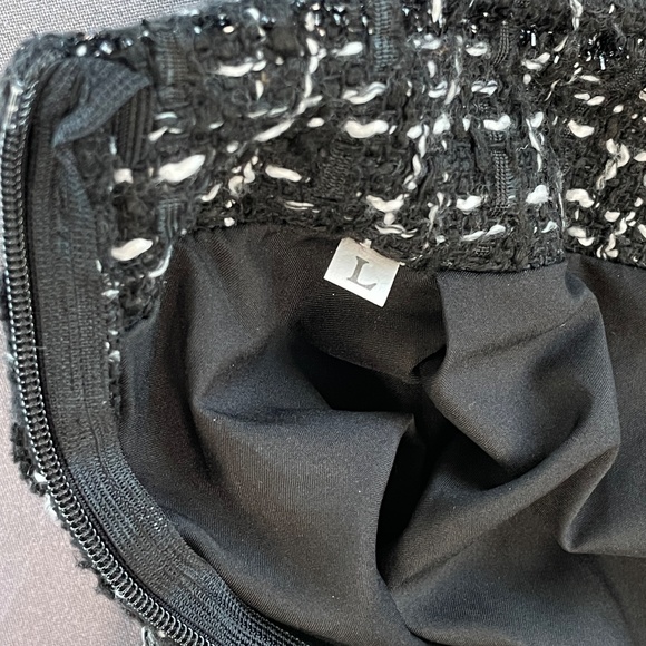 Women's Elegant High Waist A-line plaid tweed mini skirt Size L - Picture 6 of 13